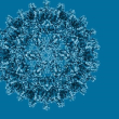 Reconstrucción estructural criomicroscópica de una cápside central del virus de la hepatitis B.