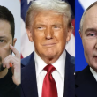 Volodímir Zelenski, Donald Trump y Vladimir Putin.