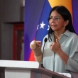 Foto de archivo de la vicepresidenta ejecutiva de Venezuela, Delcy Rodríguez. EFE/ Ronald Pena R