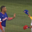 Juan Soto junto a Ronald Acuña Jr en el Clásico Mundial de Béisbol 2026.