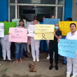 Personal de enfermeria de hospitales de Santiago protestaron reclamando reivindicaciones.