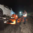 Camioneta en la que viajaba el sacerdote.