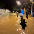 Parte de las inundaciones registradas en varios municipios de la provincia Puerto Plata.