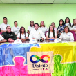 El presidente de la Regional del Distrito del CMD, el doctor Máximo Martínez Báez, y otros directivos hablan en rueda de prensa.