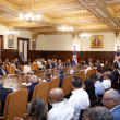 El presidente Luis Abinader junto a su gabinete en la sesión de trabajo del pasado Consejo de Gobierno, coordinando acciones estratégicas en medio de la crisis generada por el  alza global de los combustibles