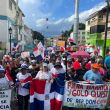 Marcha en contra de la explotación minera en la cordillera septentrional.