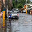 Lluvias provocan inundaciones en el Gran Santo Domingo.