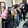 Implicadas en el caso Senasa 2.0 mientras eran trasladadas a la sala de audiencias en la que escucharon el dictamen del juez Rigoberto Sena la noche del domingo 27 de septiembre