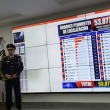 Vocero de la Policia Nacional Diego Pesqueira, presentando los datos de las órdenes de busqueda