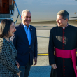 Raquel Arbaje, Luis Abinader y Pietro Parolin