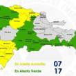Provincias en alerta verde y amarilla