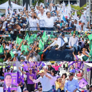 Los tres candidatos de los principales partidos políticos protagonizaron marchas y caravanas en distintas provincias del país.