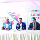 José P. Monegro, presidente del Comité Organizador de los Juegos Centroamericanos habla de sobre las novedades del evento. Figuran Kelvin Cruz, Ministro de Deportes,