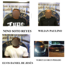 Foto de los detenidos y el vehículo ofrecida por la Policía Nacional