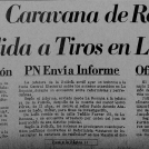 Portada del periódico Listín Diario, del 21 de mayo de 1966, que informa la agresión ocurrida contra una caravana de Joaquín Balaguer.