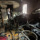 Hombre resulta con quemaduras al producirse un incendio en La Otra Banda de Santiago
