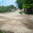 Calle sin asfalto y con crecimiento de yerba en un sector de Engombe.