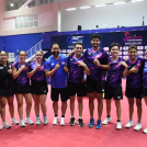 Los integrantes de los equipos masculino y femenino de Puerto Rico, junto a los entrenadores. Brianna Burgos, Krystral Meléndez, Alondra Rodríguez, Ángel Naranjo, Enrique Ríos Jabdiel Torres, Steven Moreno y Edmarie León.