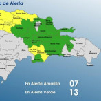 Siete provincias en alerta amarilla y 13 en verde por vaguada sobre RD
