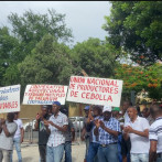 Productores de cebolla protestan frente al Palacio Nacional por deuda de RD$205 millones