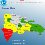Cuatro provincias en alerta roja, 10 en amarillo y 09 en verde por huracán Melissa