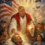 Trump publica una imagen en la que se convierte en un aparente Jesucristo sanador