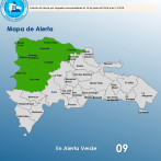 COE coloca nueve provincias en alerta verde por presencia de aguaceros