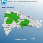 Nueve provincias y Distrito Nacional en alerta verde por onda tropical y vaguada en RD