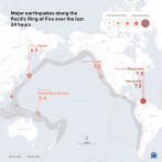¿Cuáles países están en el Anillo de Fuego, donde se concentra el 90 % de los terremotos?