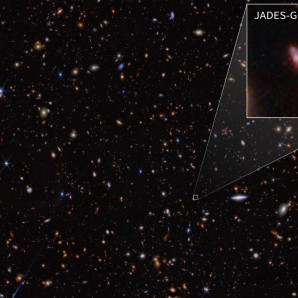 Galaxia JADES-GS-z14-0, la más lejana conocida.