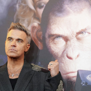 Robbie Williams posa para los fotógrafos