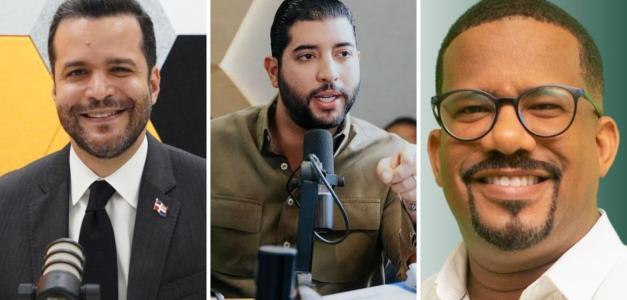 Aspirantes a candidatos a diputado por la C1 del Distrito Nacional, Rafael Paz, Robert Martínez y Andy Morales.