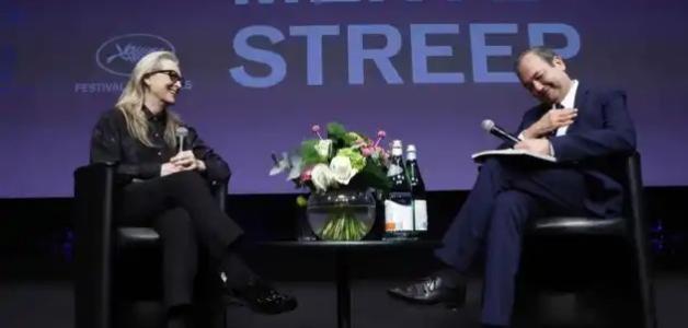 La actriz Meryl Streep y el periodista francés Didier Allouch