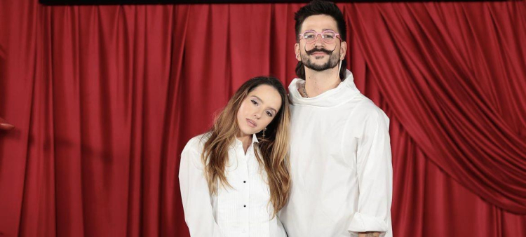 Evaluna Montaner y Camilo Echeverry en fiesta de Sony Music en honor a Alejandro Sanz