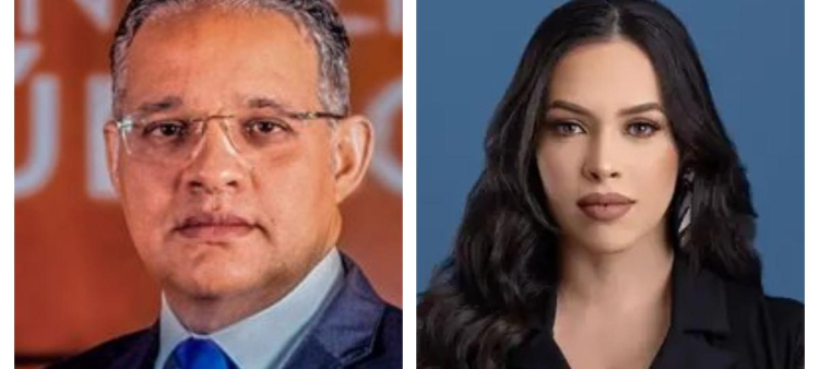 El procurador adjunto Iván Feliz y la comunicadora Ingrid Jorge.