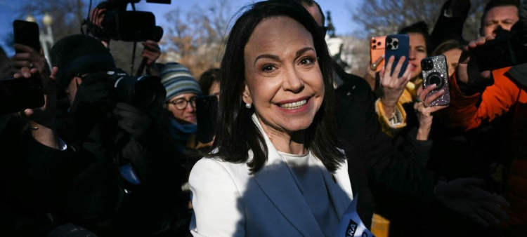 La líder opositora venezolana, María Corina Machado, en Washington, D.C., el 15 de enero de 2026.