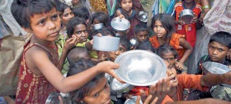 Imagen alusiva a niños con hambre, fotos de archivo LD