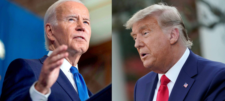El año 2024 viene marcado con las elecciones presidenciales estadounidenses del 5 de noviembre, con un presumible enfrentamiento entre Joe Biden (i) y Donald J Trump (d). EFE/Jim Lo Scalzo/Chris Kleponis ARCHIVO