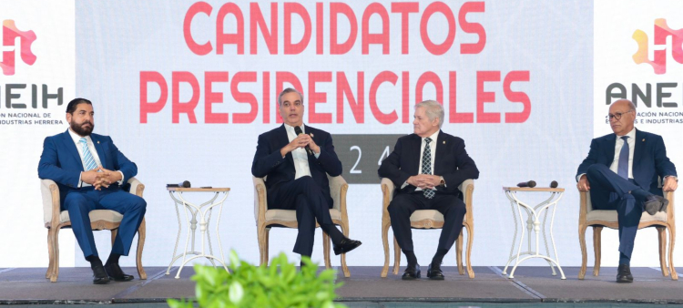 Abinader en el “Encuentro presidencial” realizado por la Asociación Nacional de Empresas e Industrias Herrera (ANEIH)
