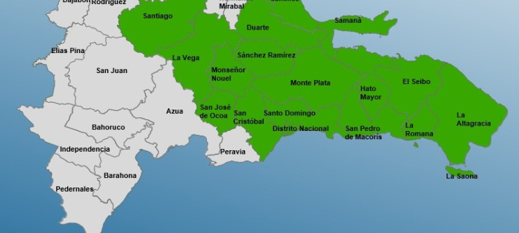 Foto del mapa de alerta del COE.