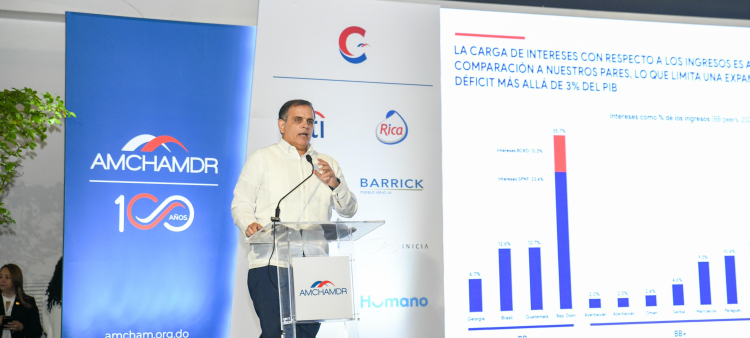 El ministro de Hacienda, Jochi Vicente, fue el orador invitado del almuerzo de la AmchamDR.