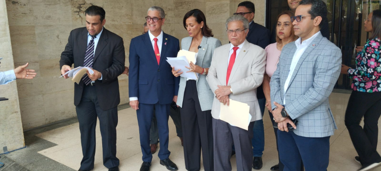 Dirigentes del Colegio Médico acudieron ayer al Congreso Nacional.