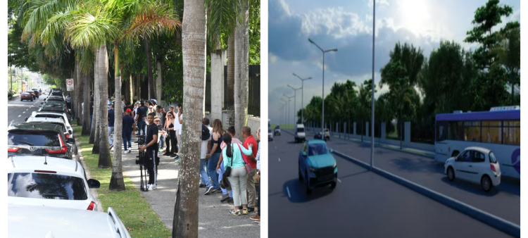 Imagen de la cera frente al Jardín Botánico en la actualidad y como quedaría con los planes del Gobierno.