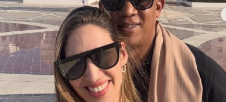 Massiel Javier y el expelotero de grandes ligas Octavio Dotel.