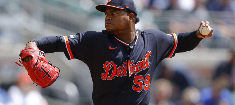 Framber Valdez durante su apertura ante los Bravos de Atlanta.