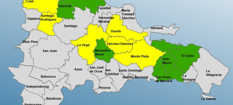 Provincias bajo alerta por el COE