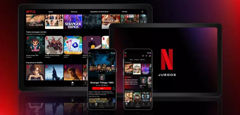 Imagen promocional de Netflix Juegos en varias plataformas disponibles.