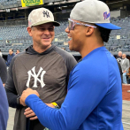 Juan Soto y Aaron Boone pasaron buen rato antes del partido Mets Vs. Yankees