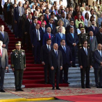 Presidente Medina encabeza acto a la bandera en el Palacio Nacional