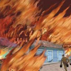 Incendio arrasa con numerosas viviendas en la parte sur de Santiago